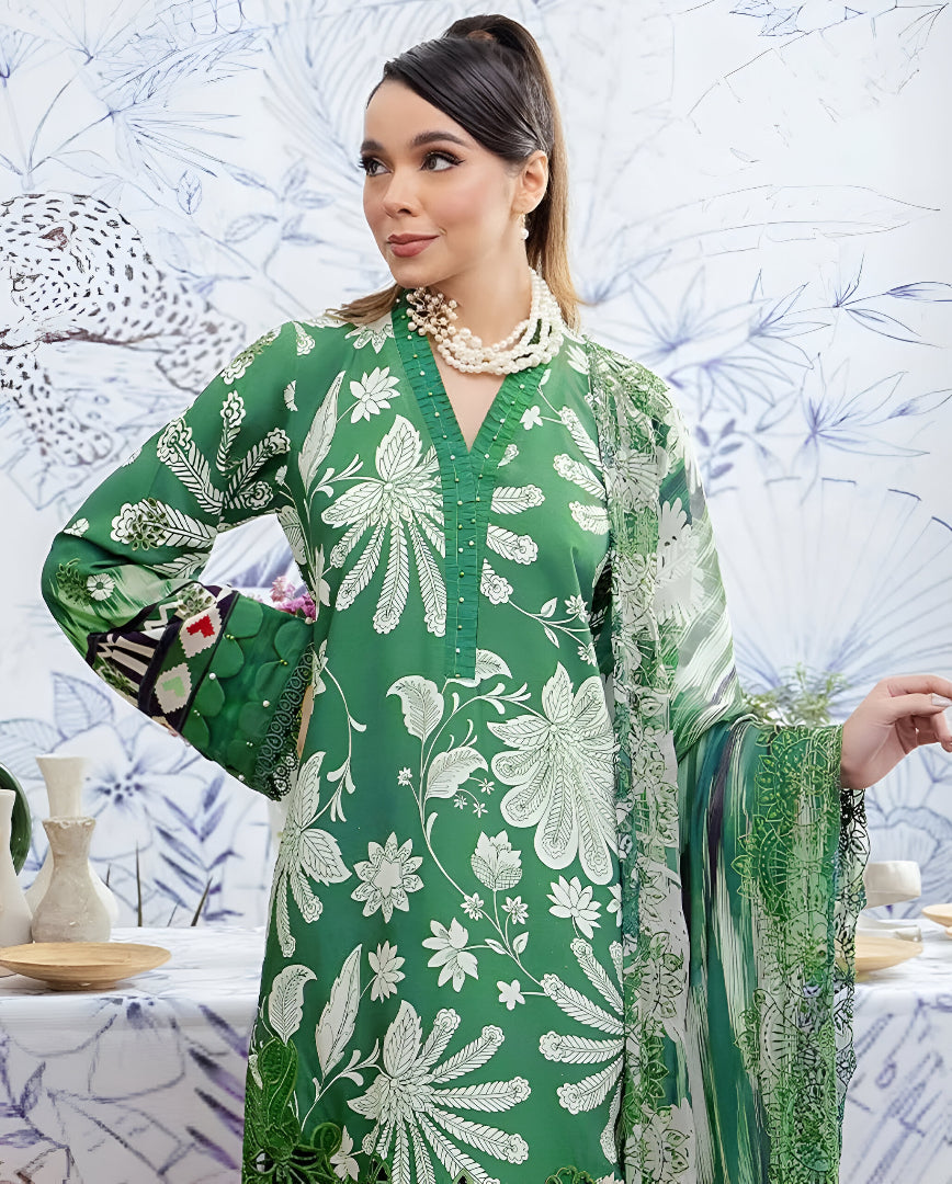 3 Pcs Women's Unstitched Printed Suit